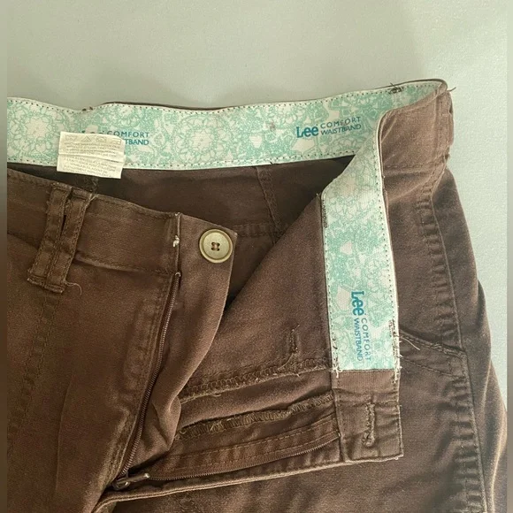 Lee comfort waistband stretch brown capris cargo pants - Picture 4 of 11